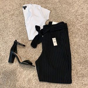 Pinstripe paperbag pants (8)